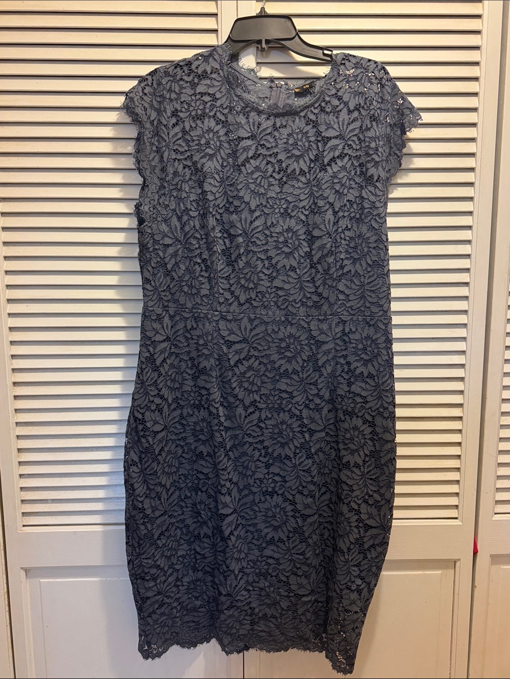 Miusol Blue/Gray Floral Lace Midi Dress